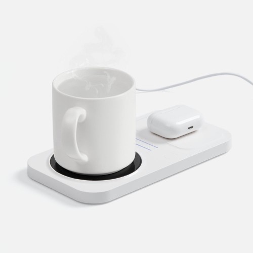 Беспроводное зарядное устройство с подогревом кружки Hot Task, белое