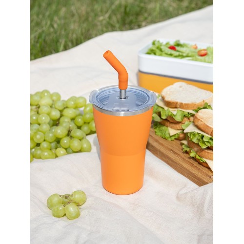 Термостакан Sapporo без логотипа, оранжевый