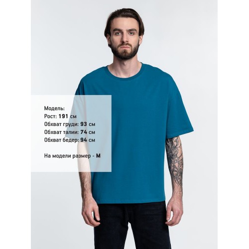 Футболка унисекс оверсайз Crosstown, бирюзовая (морская волна)