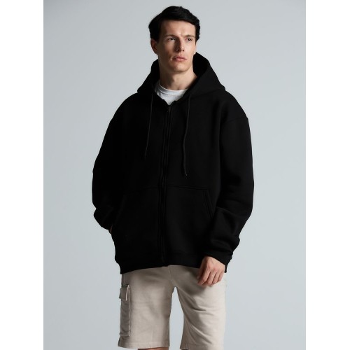 Толстовка унисекс оверсайз Zippy, черная