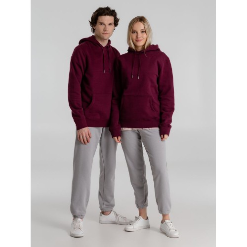 Толстовка с капюшоном унисекс King, бордовая