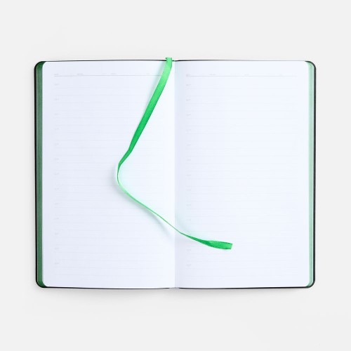 Ежедневник Nice Twice, недатированный, черный с ярко-зеленым