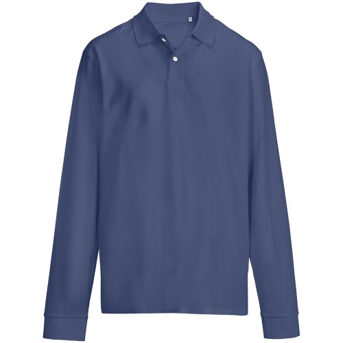 Рубашка поло унисекс с длинным рукавом Pacific LSL, синяя (джинс)