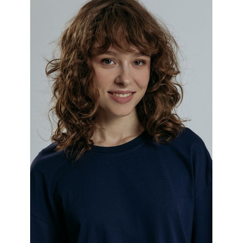 Футболка оверсайз унисекс Base Space, темно-синяя