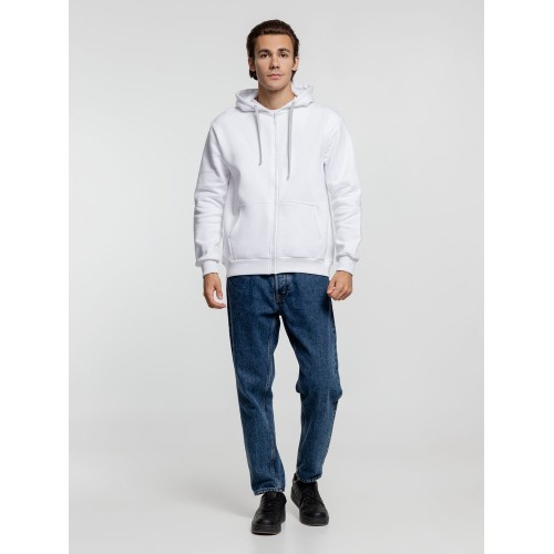 Толстовка на молнии с капюшоном Siverga Heavy, белая (белоснежная)