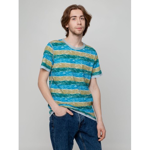 Футболка мужская Rayet двусторонняя, голубая с зеленым