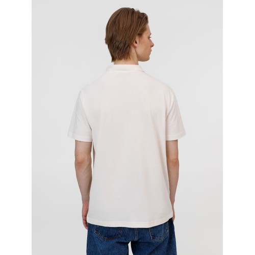 Рубашка поло унисекс Pulse, молочно-белая