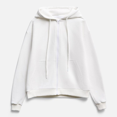 Толстовка унисекс оверсайз на молнии Zippy Terry, белая