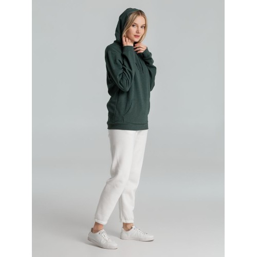 Толстовка с капюшоном унисекс Hoodie, темно-зеленый меланж