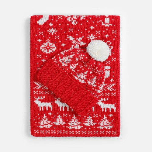 Шапка Holidale, красная с молочным