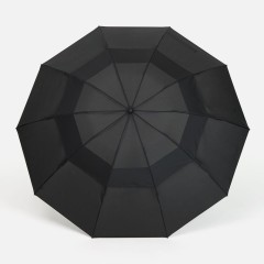 Зонт обратного сложения twoGether с двойным куполом, черный