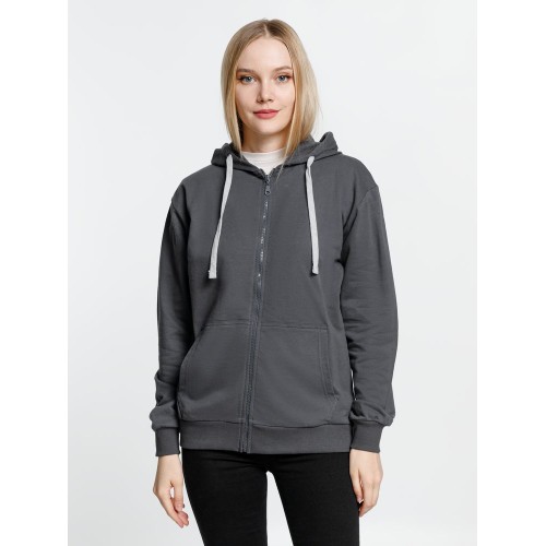 Толстовка на молнии с капюшоном Siverga, темно-серая (графит)