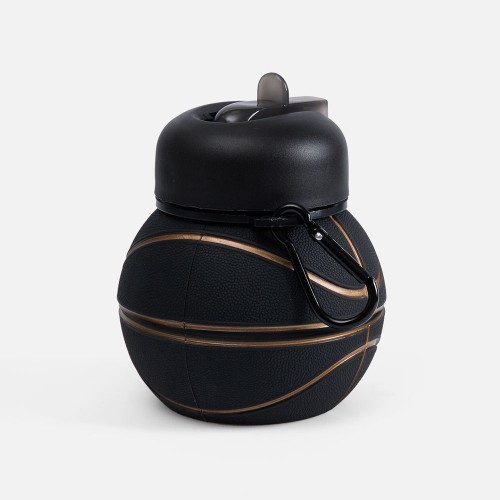 Складная бутылка для воды Basketball Flex, черная