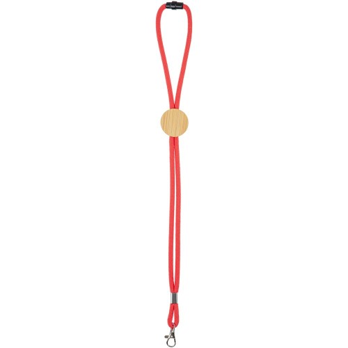 Шнурок для бейджа Tube Wood, красный