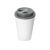 Пластиковый стакан Take away с двойными стенками и крышкой с силиконовым клапаном, 350 мл, белый/серый