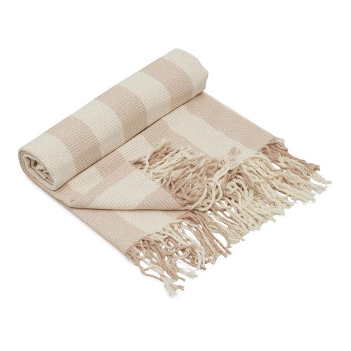 Плед Reglet, 130x150 см ( с учетом бахромы) 100% хлопок, бежевый