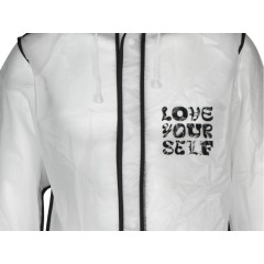 Дождевик Providence, прозрачный/черный с чехлом (трафаретная печать)