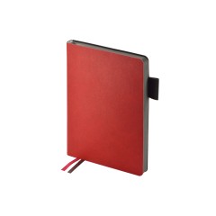 Ежедневник А5 датированный Boston 2026, красный с серым обрезом