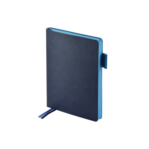 Ежедневник А5 датированный Boston 2026, темно-синий с голубым обрезом