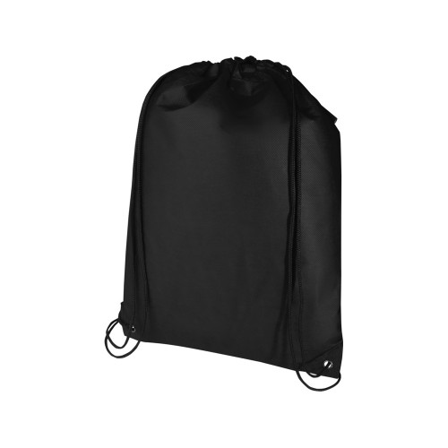 Рюкзак-мешок  на шнурке Evergreen из переработанного нетканого материала, сплошной черный