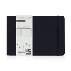 Скетчбук Sketch & Art в твердом переплете 213х146 мм, 80 л. белой бумаги 150 г/м2, черный