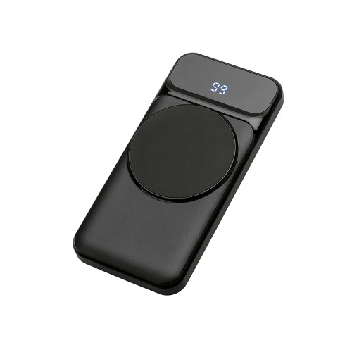 Магнитный беспроводной внешний аккумулятор со встроенными кабелями Мэни,быстаря зарядка, 10000 мАч, черный