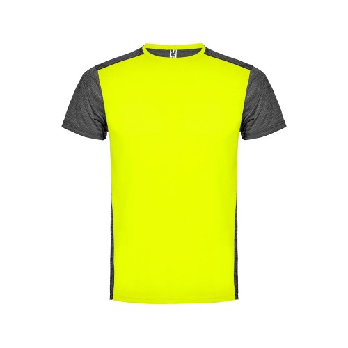 Спортивная футболка Zolder детская, неоновый желтый/черный меланж