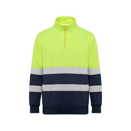 Свитшот ворот на молнии Spica, нэйви/неоновый желтый