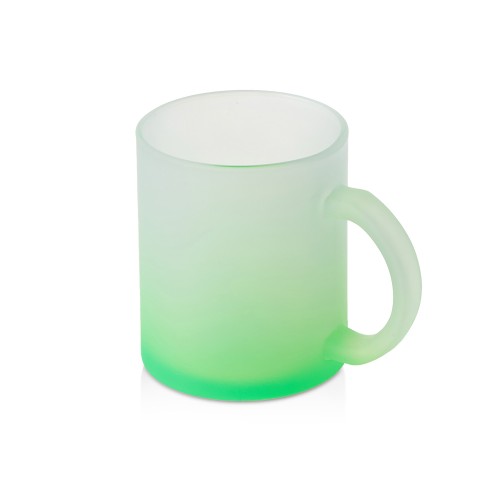 Стеклянная матовая кружка Омбре с градиентом для сублимации, зеленое яблоко