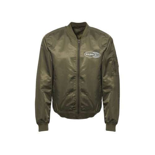 Куртка бомбер Antwerpen унисекс, хаки, ДТФ и бренд тайп