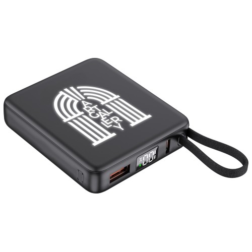 Внешний акуумулятор с подсветкой лого Nex, 5000 мАч, черный