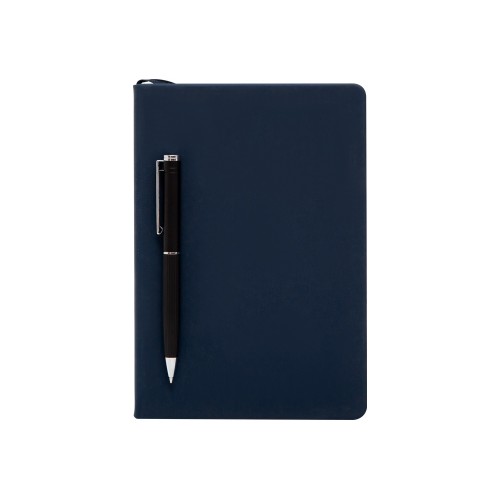 Бизнес-блокнот С3 софт-тач с магнитом, твердая обложка, 128 листов, темно-синий