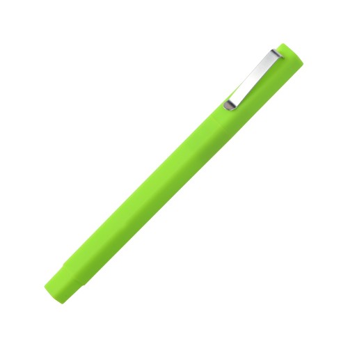 Ручка шариковая пластиковая Quadro Soft, квадратный корпус с покрытием софт-тач, зеленое яблоко