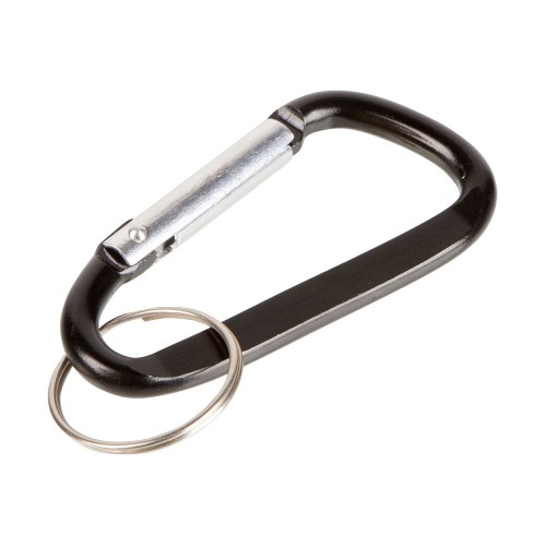 Брелок-карабин из переработанного алюминия Alumina, черный