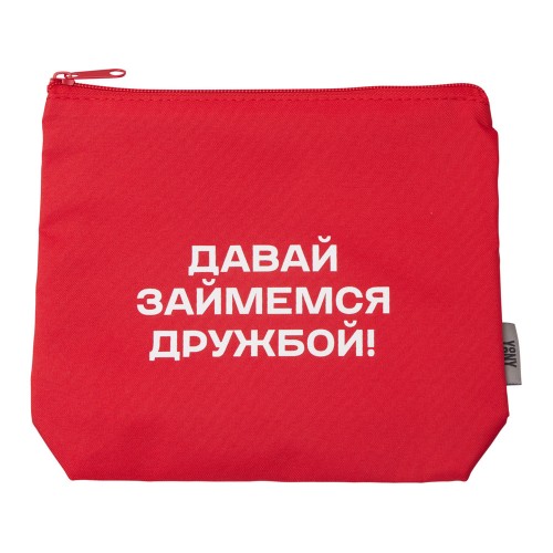 Косметичка из полиэстера 300D с подкладкой Amalia, красный с термотрансфером