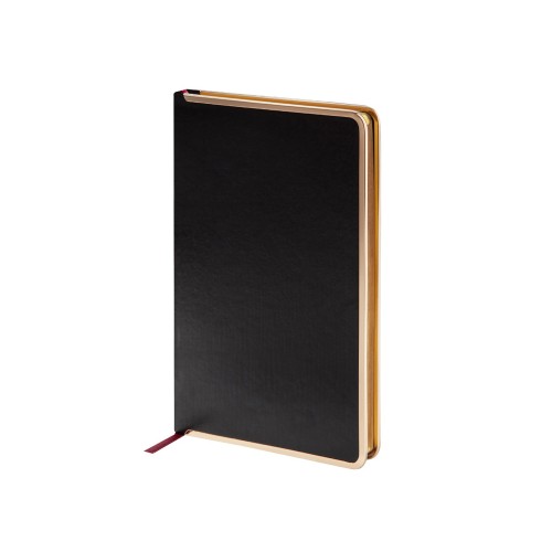 Ежедневник недатированный A5 Chelsea, черный (золотистый кант и срез)