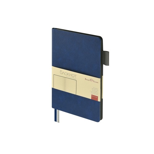 Блокнот А5 Boston, синий с серым срезом