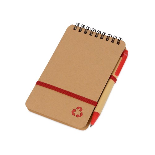 Набор канцелярский с блокнотом и ручкой Masai, 70 л. нелинованных, красный