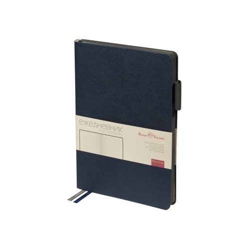 Ежедневник недатированный А5 Boston, темно-синий (серый обрез)