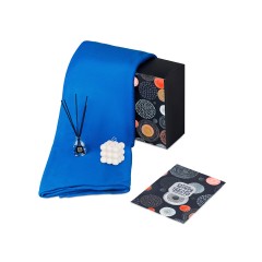 Подарочный набор с пледом, свечой и диффузором, синий