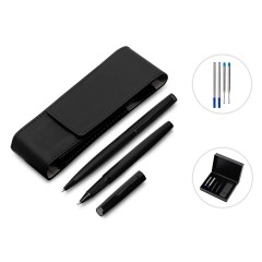 Подарочный набор ручек Dumas: ручка шариковая и роллер, 4 стержня (2 шариковых, 2 роллера), футляр