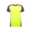 Спортивная футболка Zolder женская, неоновый желтый/меланжевый черный