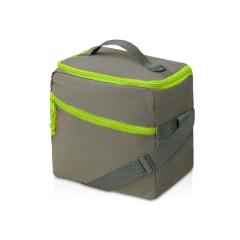 Изотермическая сумка-холодильник Neo Classic c контрастной молнией, серый/зеленое яблоко