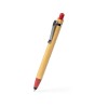 Ручка-стилус шариковая NAGOYA с бамбуковым корпусом, натуральный/красный