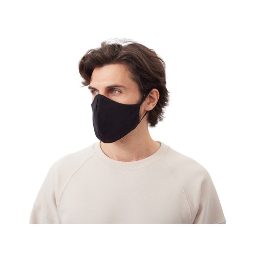 Маска для лица многоразовая с фиксаторами, черная