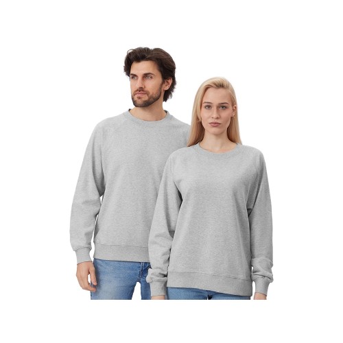 Свитшот оверсайз с рукавом реглан Belgrade, унисекс, серый меланж