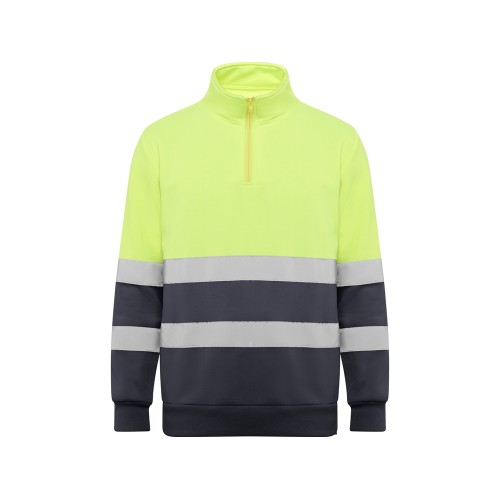 Свитшот ворот на молнии Spica, свинцовый/неоновый желтый