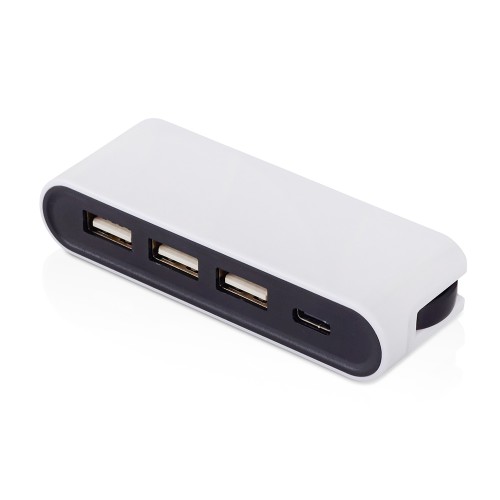 USB-хаб Hubix с коннектором 2-в-1 USB-C и USB-A, 2.0, белый