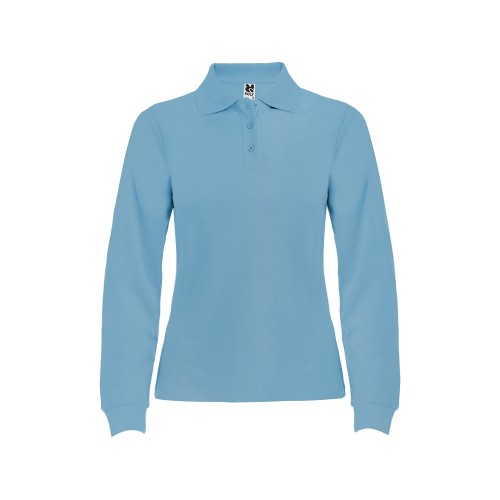 Рубашка поло Estrella женская с длинным рукавом, небесно-голубой