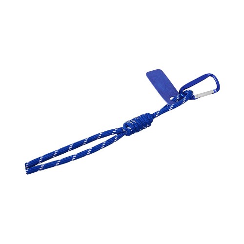 Брелок-веревочка на карабине, синий